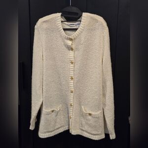 Vintage Blair 2X Cream Cardigan with Gold Buttons